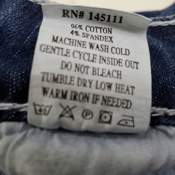 Denim Couture jeans junior size 13 Dark wash Faded White stitching Glam pockets - Picture 5 of 13